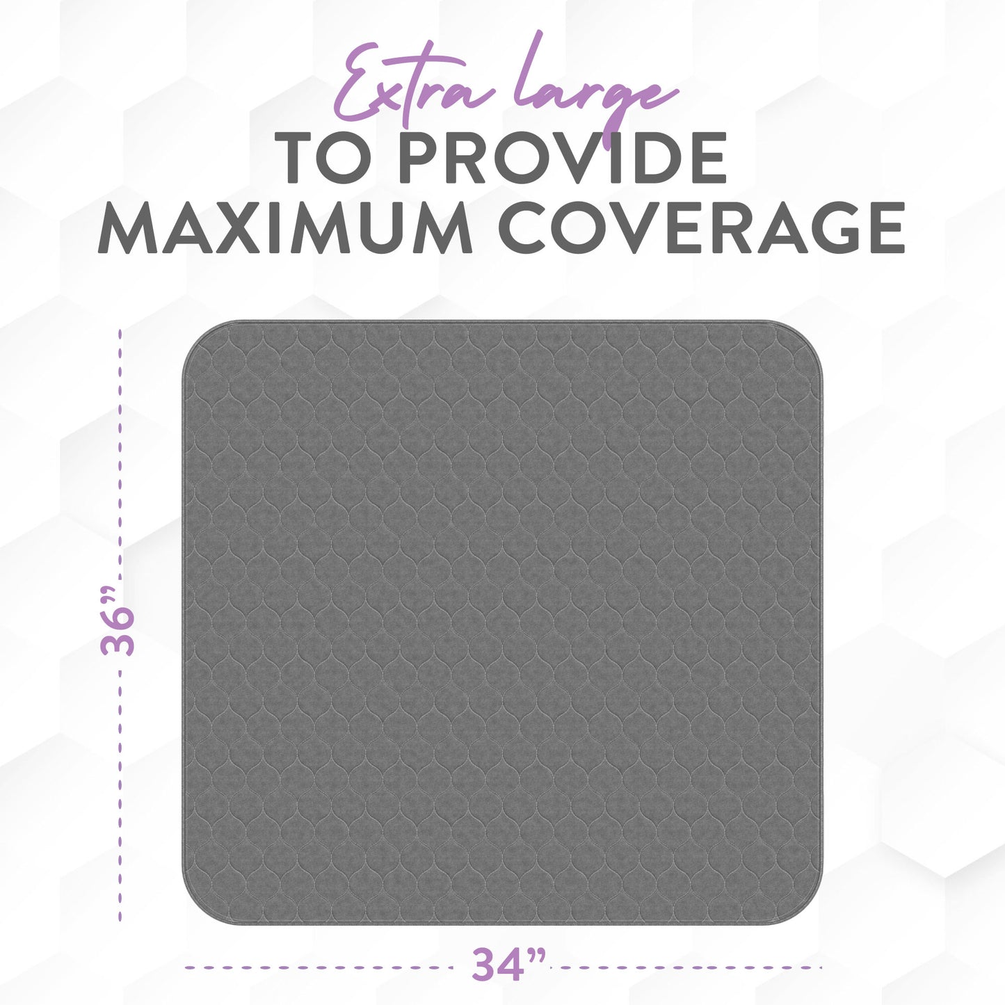 Inspire Stain Hiding Gray Washable and Reusable Incontinence Bed Pads for Adults