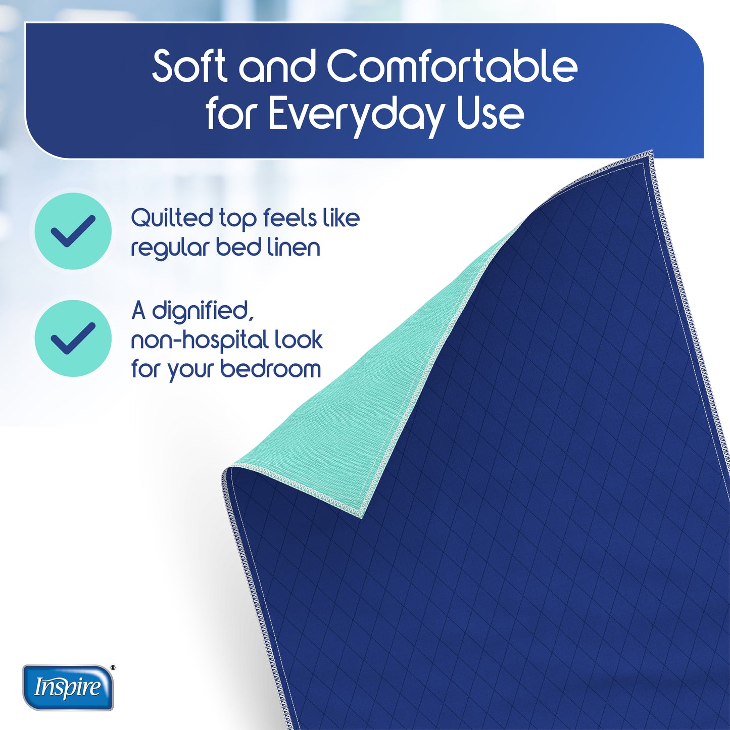 Inspire Waterproof Mattress Pad, 34 x 54 Dark Color Hides Stains