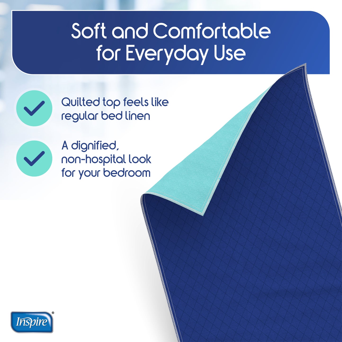 Inspire Waterproof Reusable Mattress Pad, Oversized 34"x 72