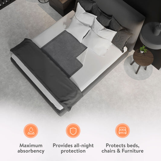 Inspire Ultra Underpads | Chucks for Adult Incontinence | Chic Gray Modern Design "36 X 36"