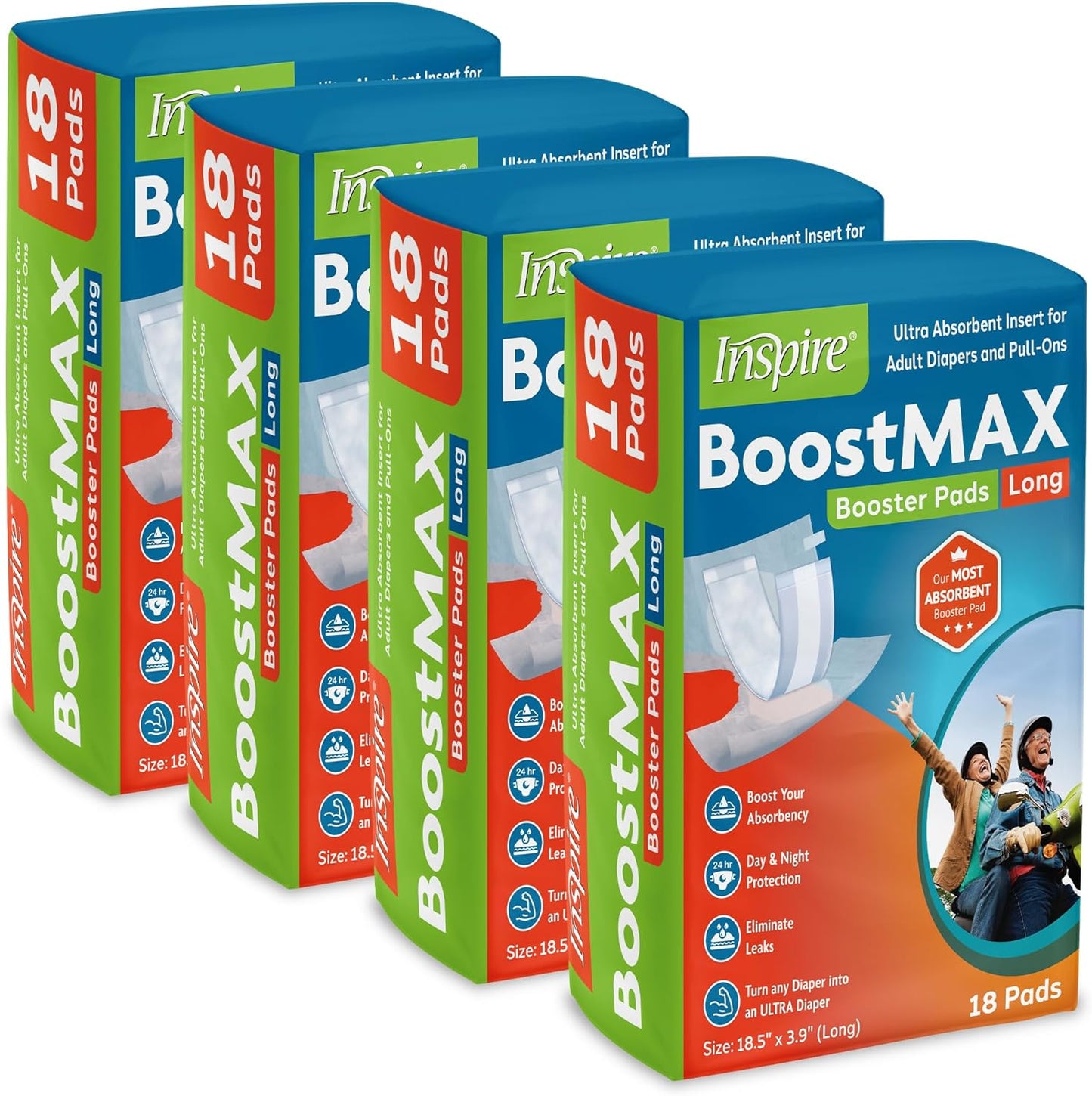 Super Absorbent Incontinence Booster Pads Diaper Inserts, Extra Long