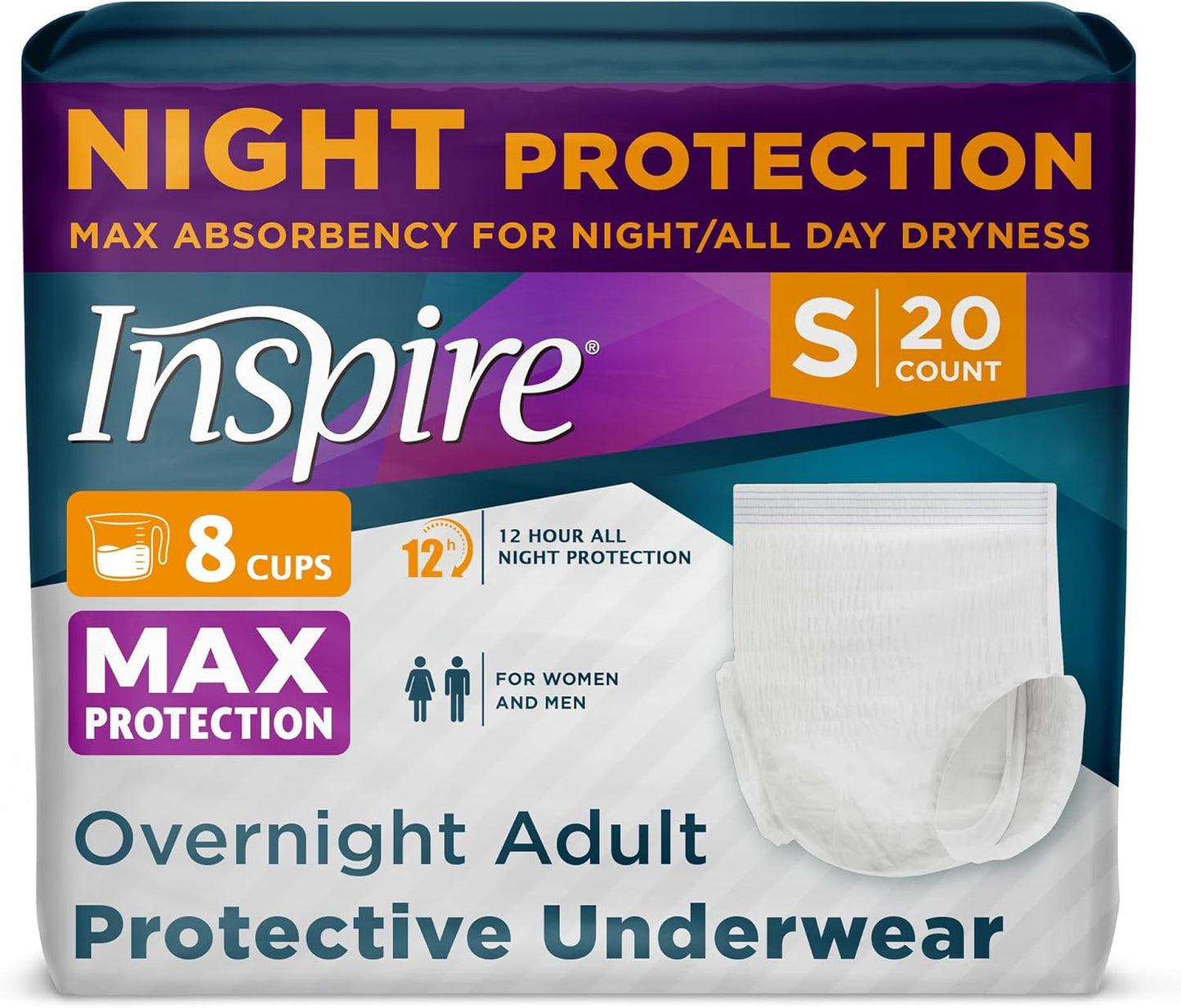 Inspire Adult Diapers Women or Men - MAX Absorbency | Our Most Absorbent and Dry, Incontinence Underwear for Women or Men | Leak Proof Diaper Overnight or Daytime for Heavy