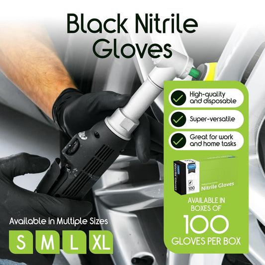 Inspire Black Nitrile Disposable Gloves | 4.5 Nitrile Disposable Safety Medical Cooking Cleaning Disposable Black Gloves|Large, 1000 Count