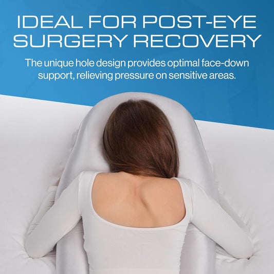 Kolbs Face Down Pillow After Eye Surgery Vitrectomy Pillow 2 Sided Warm or Cool. Prone Pillow Massage Pillow Face Down BBL Pillow After Surgery Stomach Sleeping Pillow Memory Foam Washable Cover