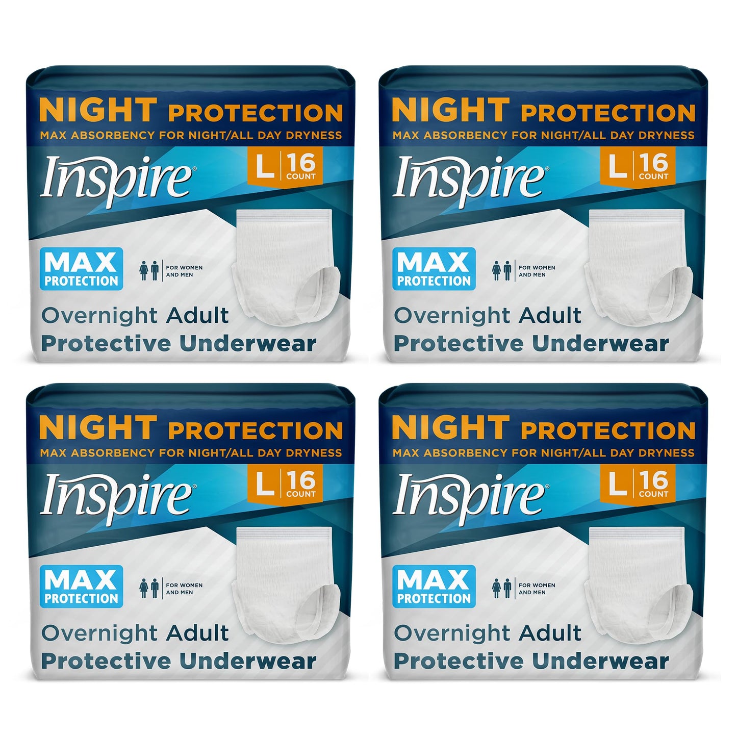 Inspire Adult Diapers Women or Men - MAX Absorbency | Our Most Absorbent and Dry, Incontinence Underwear for Women or Men | Leak Proof Diaper Overnight or Daytime for Heavy