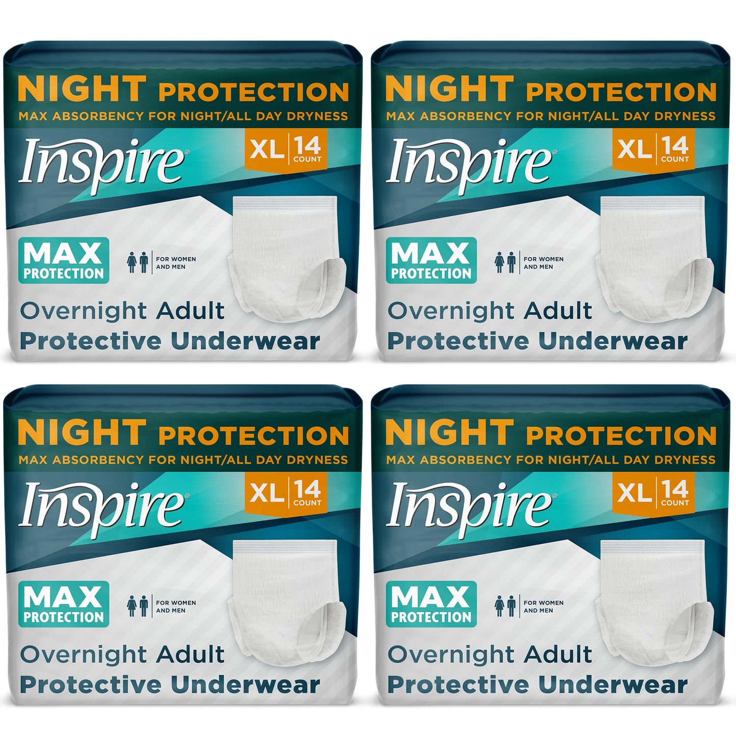 Inspire Adult Diapers Women or Men - MAX Absorbency | Our Most Absorbent and Dry, Incontinence Underwear for Women or Men | Leak Proof Diaper Overnight or Daytime for Heavy