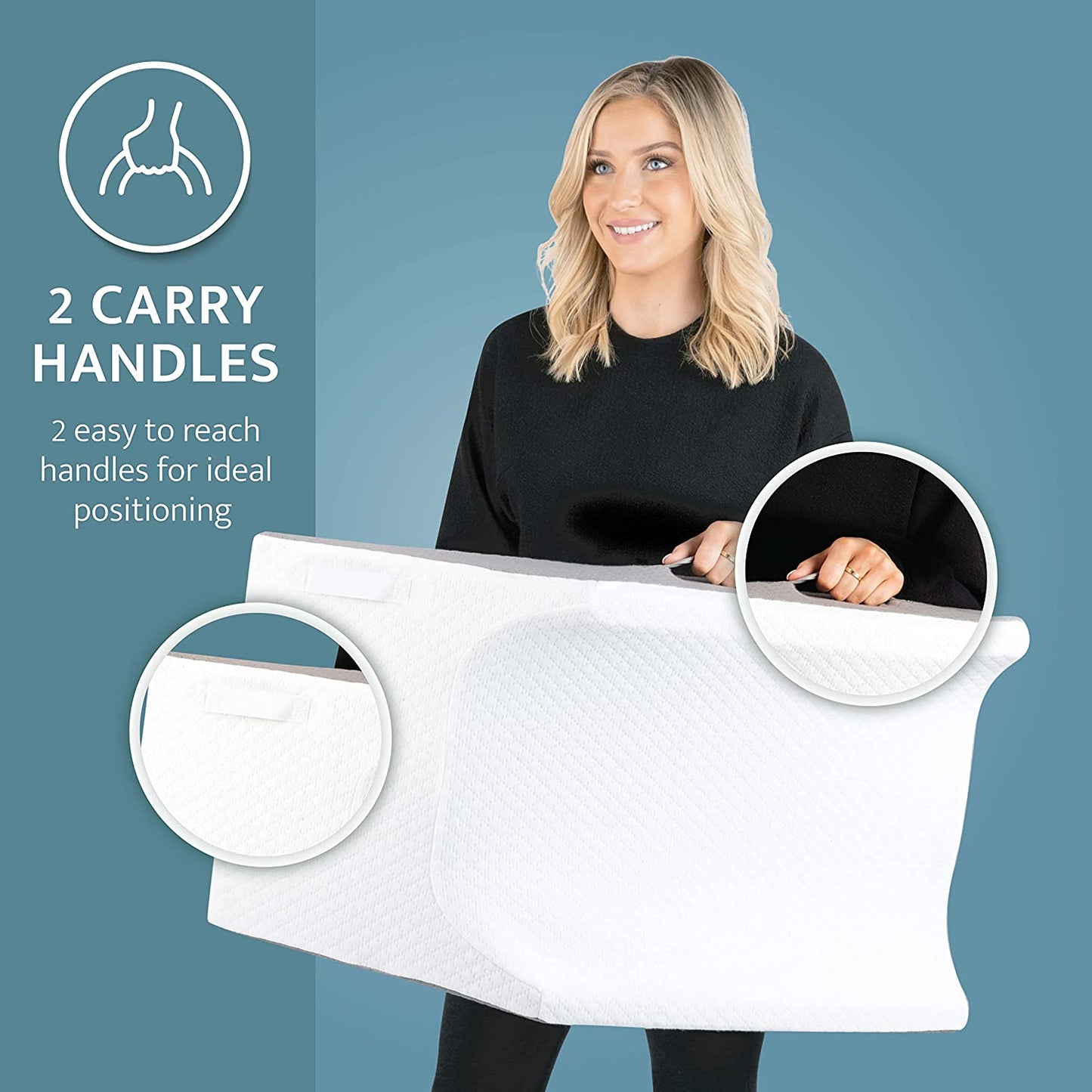 Smart Pillow, Comes With 2 Handles for Easier handling.