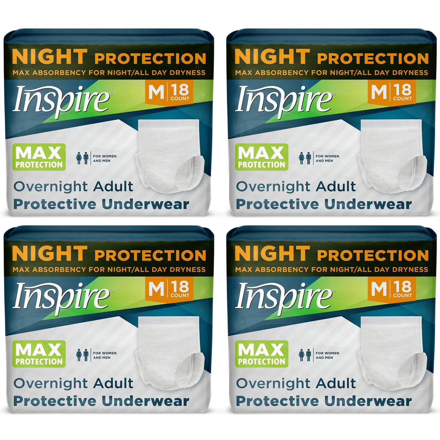 Inspire Adult Diapers Women or Men - MAX Absorbency | Our Most Absorbent and Dry, Incontinence Underwear for Women or Men | Leak Proof Diaper Overnight or Daytime for Heavy