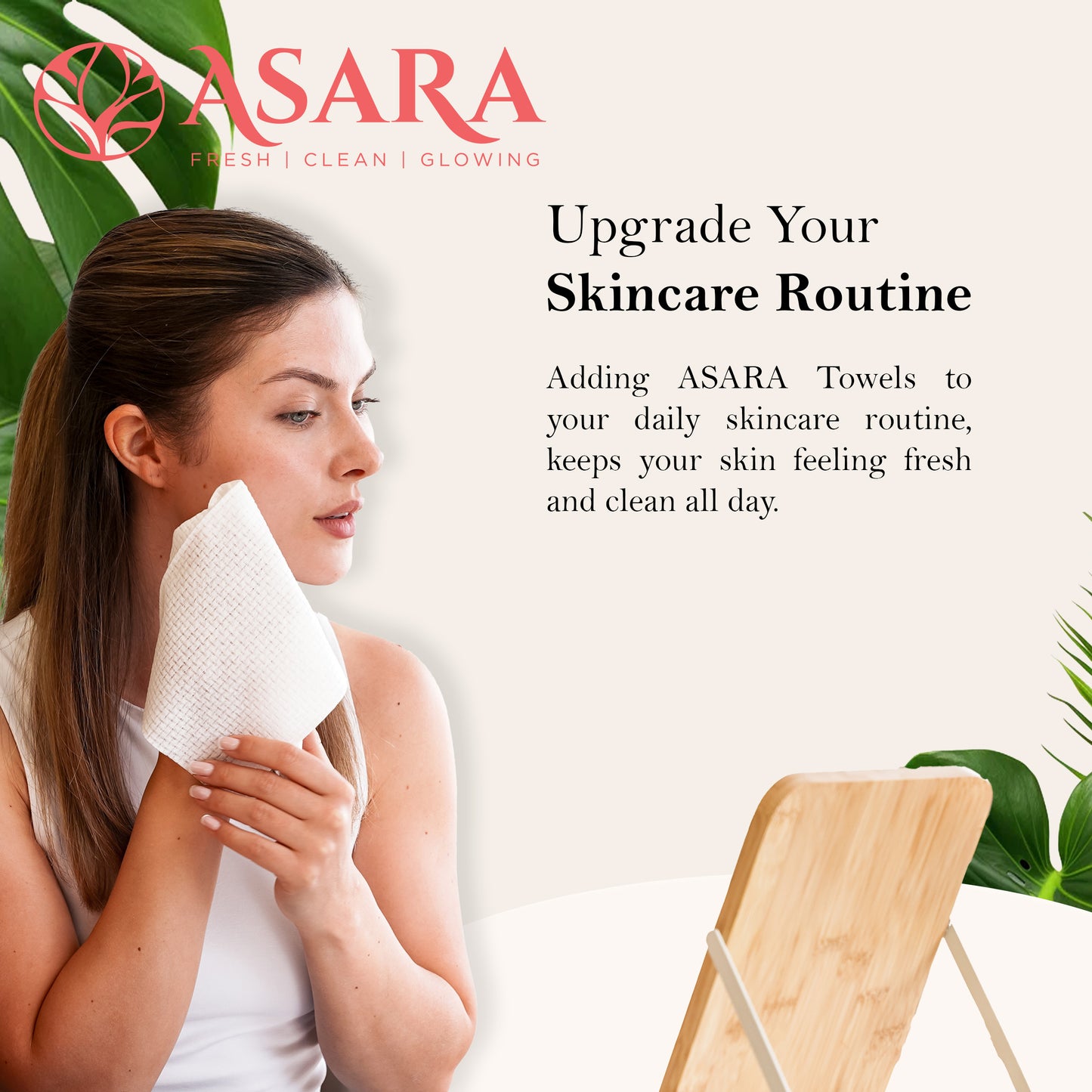 Asara Disposable Face Towel XL Facial Cleansing Wipes (100 Count)