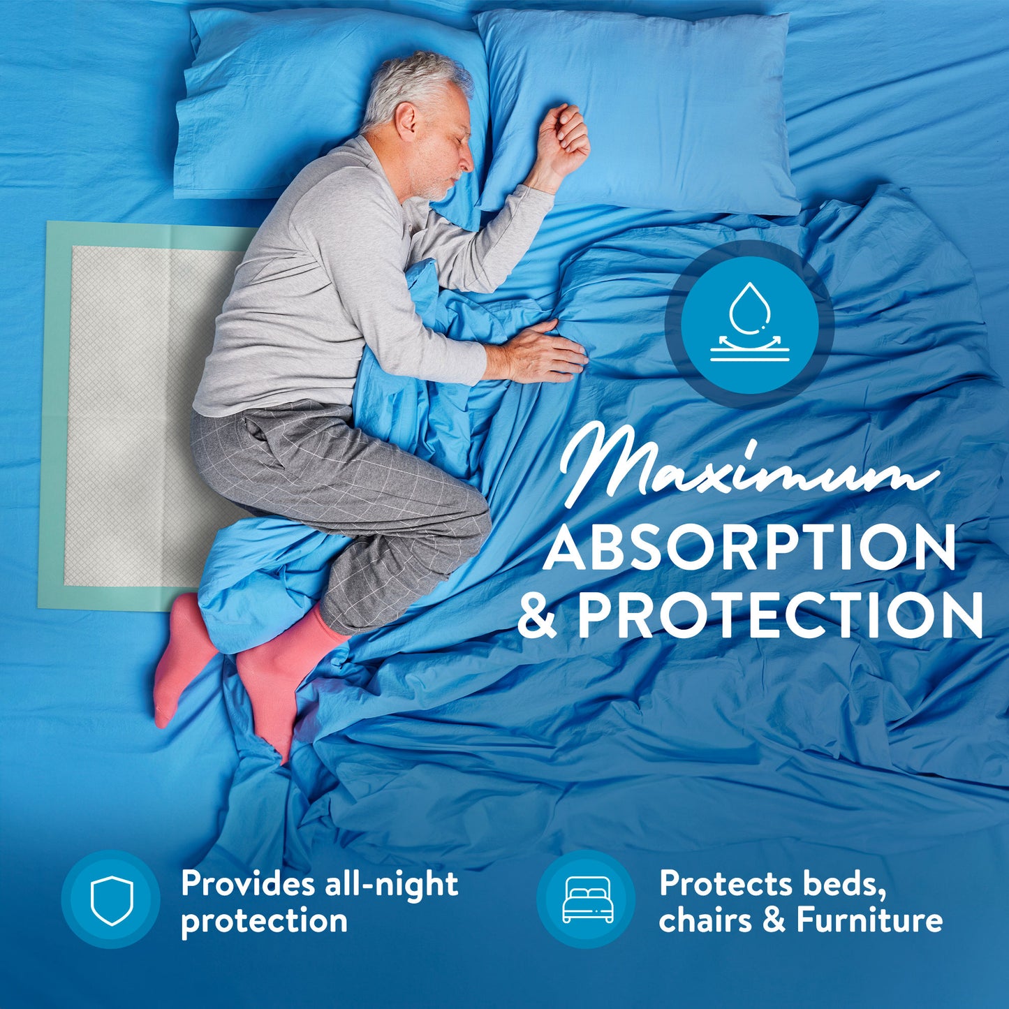 Inspire 36 x 36 Super Absorbent Bed Pads Incontinence Disposable