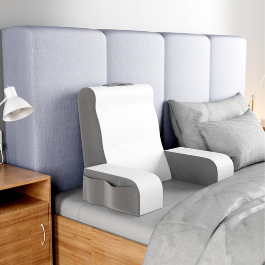 Kolbs Reading Pillow | Full Support for Comfort Solid Foam (Grey/White)