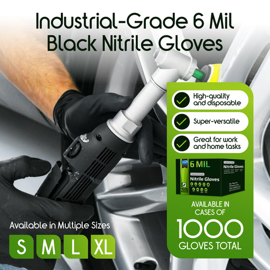 Inspire Black Nitrile Gloves 6 MIL 1000 Count