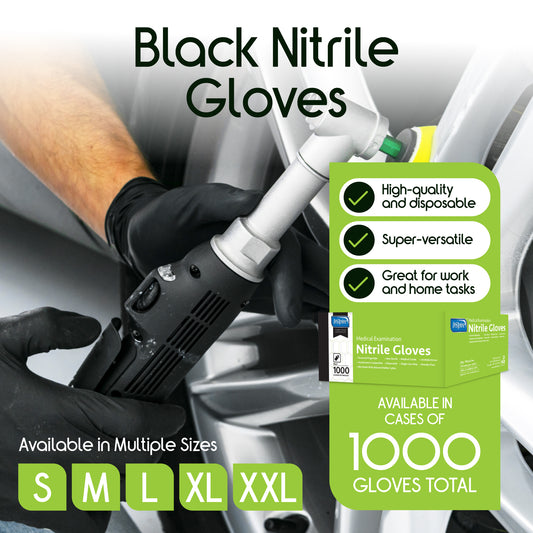 Inspire Black Nitrile Gloves 1000 Count