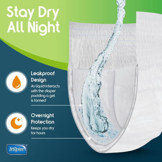 Inspire Adult Diapers - MAX Absorbency - Medium