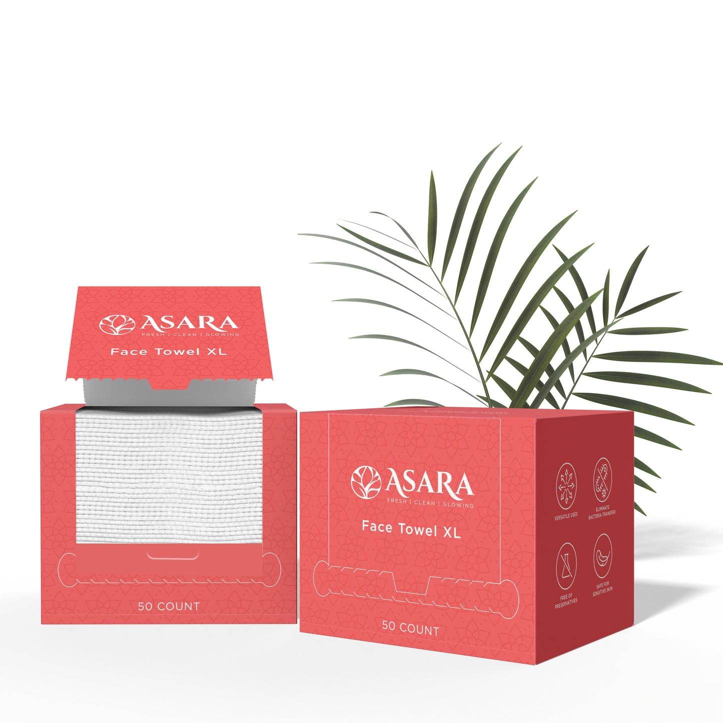 Asara Disposable Face Towel XL Facial Cleansing Wipes (100 Count)