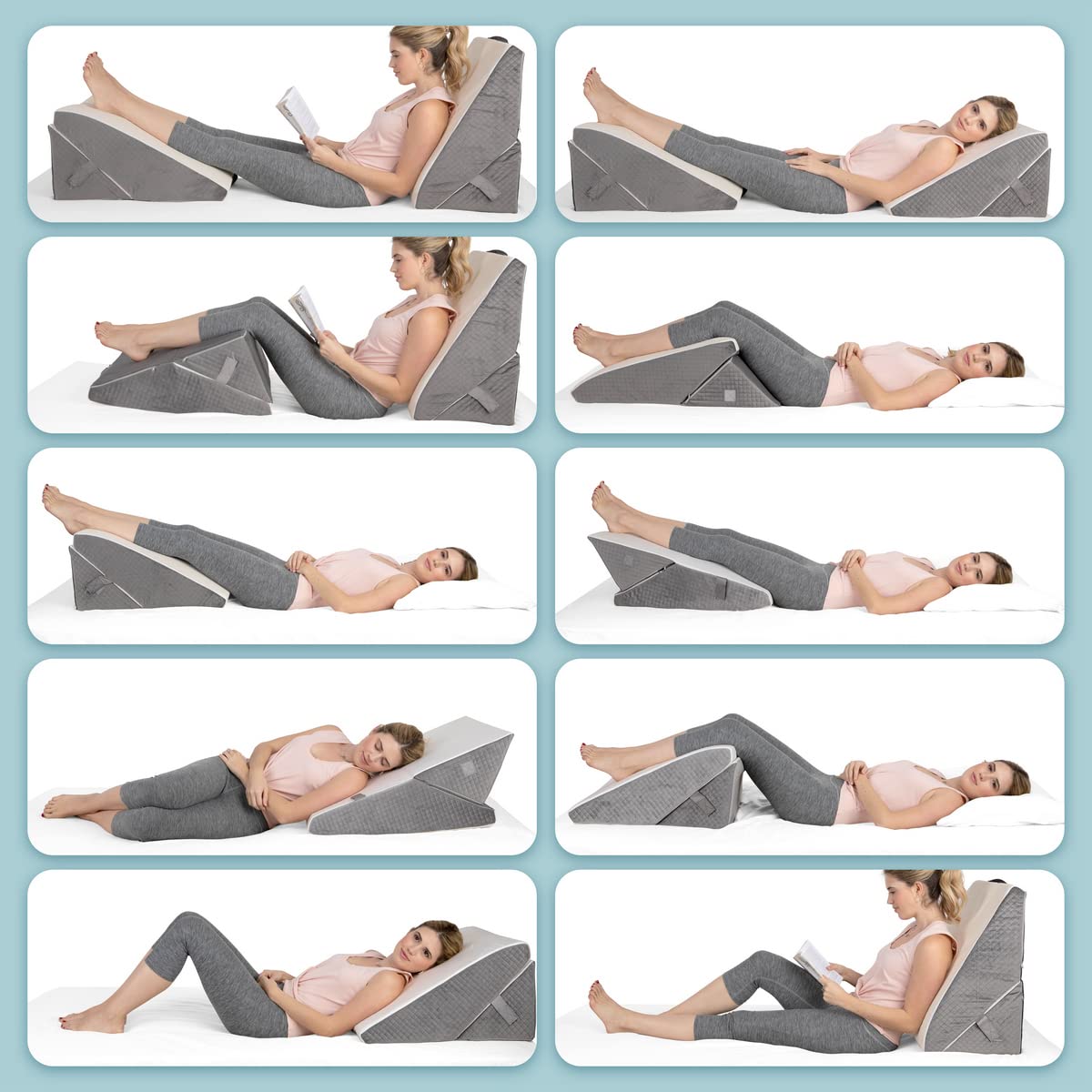 Adjustable Wedge Pillow For Reading And Improved Sleep Qaulity