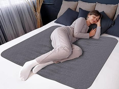 Inspire Stain Hiding Gray Washable and Reusable Incontinence Bed Pads for Adults