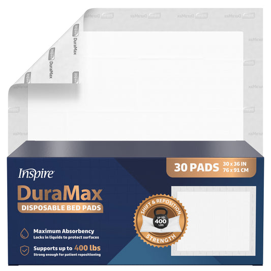 DuraMax Underpads Disposable Heavy Duty, Mattress Pad for Incontinence. (30" x 36" - Case of 30)