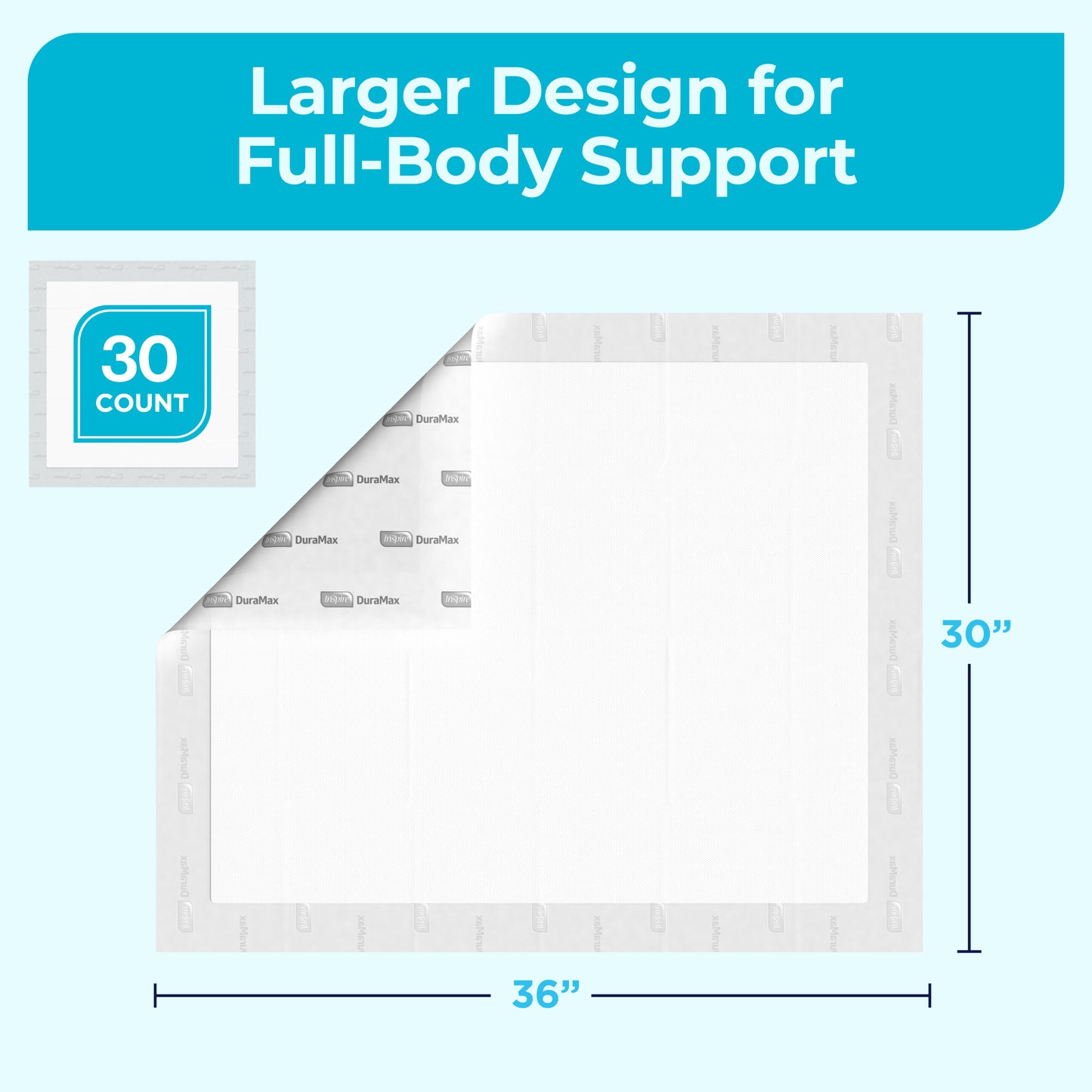 DuraMax Underpads Disposable Heavy Duty, Mattress Pad for Incontinence. (30" x 36" - Case of 30)