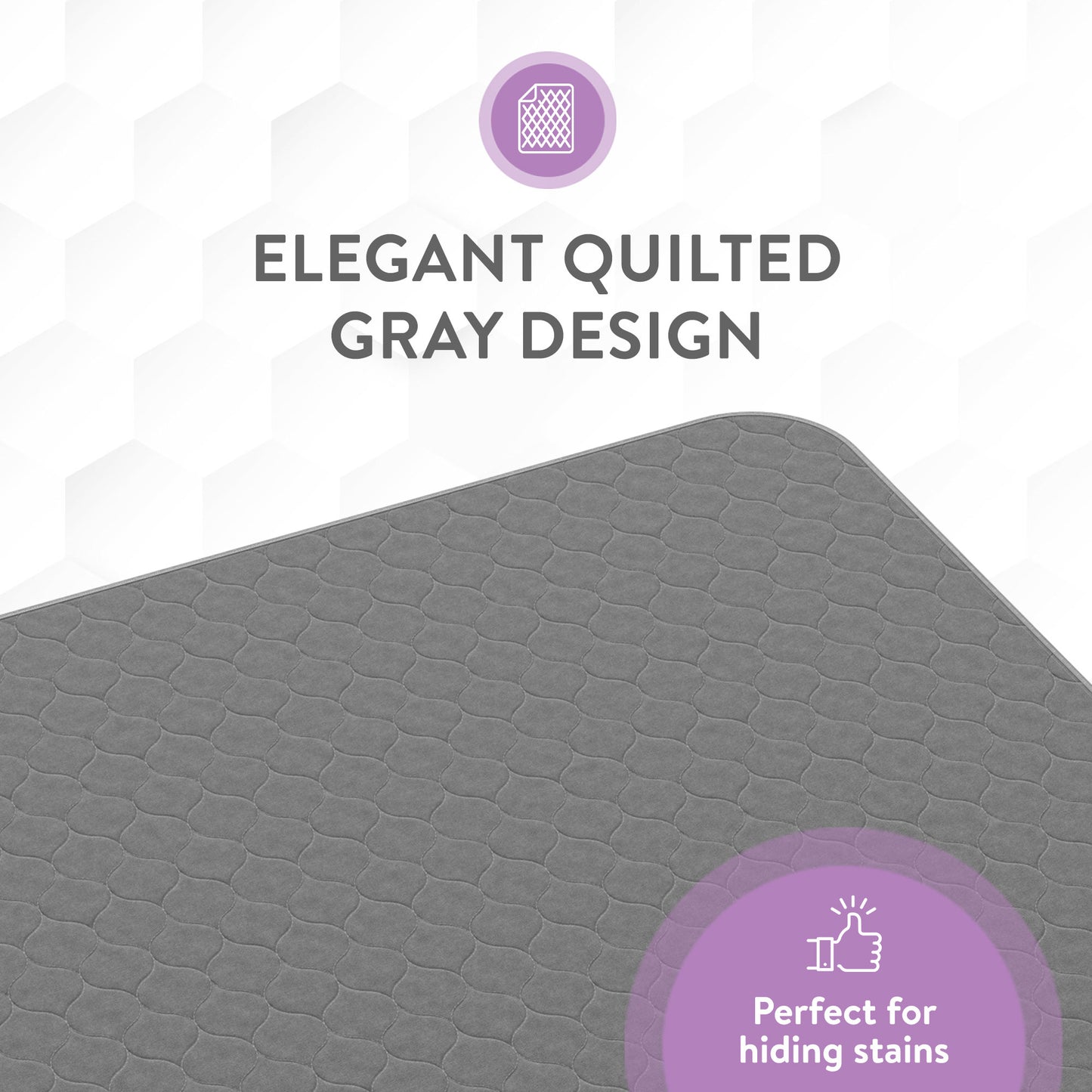 Inspire Stain Hiding Gray Washable and Reusable Incontinence Bed Pads for Adults