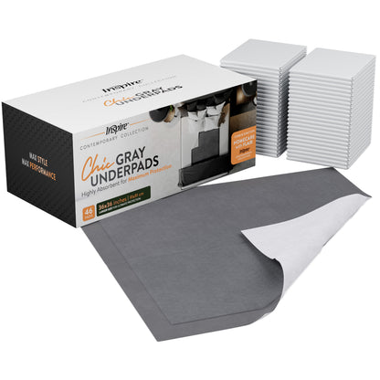 Inspire Ultra Underpads | Chucks for Adult Incontinence | Chic Gray Modern Design "36 X 36"