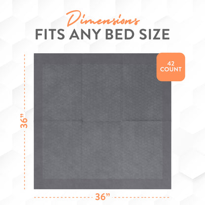 Inspire Ultra Underpads | Chucks for Adult Incontinence | Chic Gray Modern Design "36 X 36"