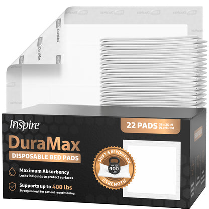 DuraMax Underpads 36 x 36 Disposable Heavy Duty, Mattress Pad for Incontinence (36" x 36" - Case of 22)
