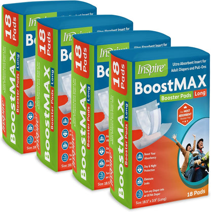 Super Absorbent Incontinence Booster Pads Diaper Inserts, Extra Long