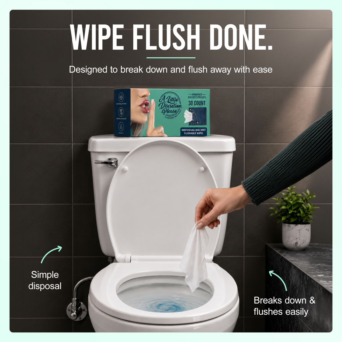 A Little Discretion Please - Flushable Wipes