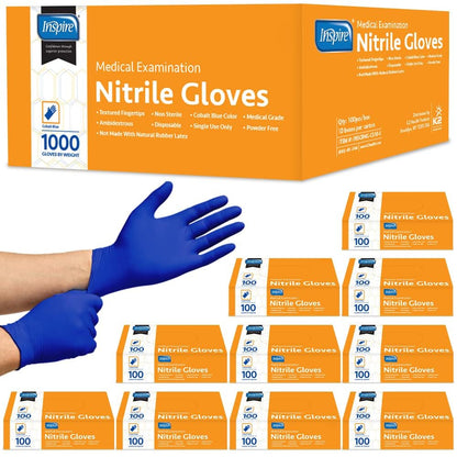 Inspire Cobalt Blue Nitrile Medical Examination Gloves