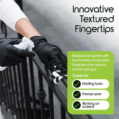 Inspire Black Nitrile Disposable Gloves | 4.5 Nitrile Disposable Safety Medical Cooking Cleaning Disposable Black Gloves|Large, 1000 Count