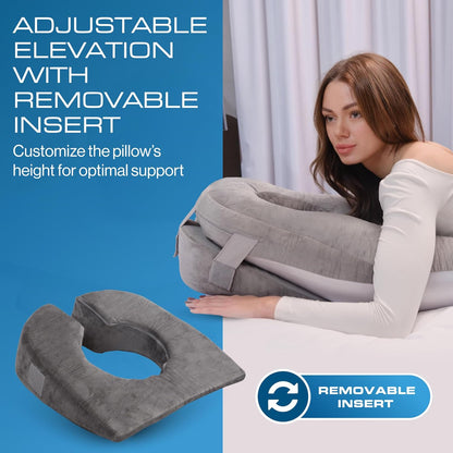 Kolbs Face Down Pillow After Eye Surgery Vitrectomy Pillow 2 Sided Warm or Cool. Prone Pillow Massage Pillow Face Down BBL Pillow After Surgery Stomach Sleeping Pillow Memory Foam Washable Cover