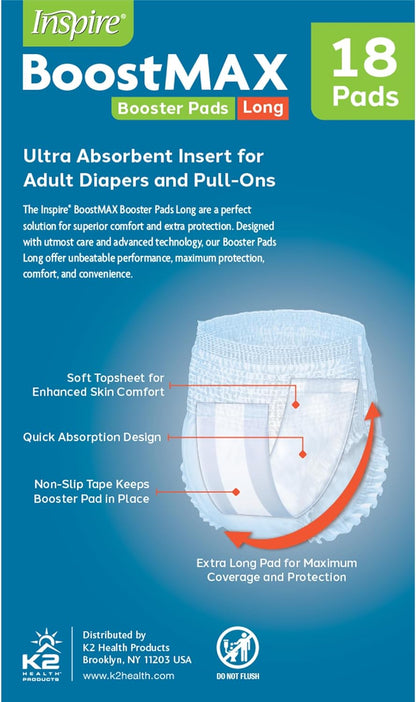 Adult booster pad for incontinence