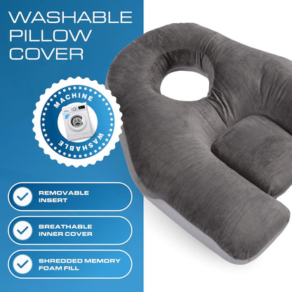 Kolbs Face Down Pillow After Eye Surgery Vitrectomy Pillow 2 Sided Warm or Cool. Prone Pillow Massage Pillow Face Down BBL Pillow After Surgery Stomach Sleeping Pillow Memory Foam Washable Cover