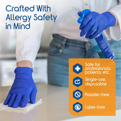 Inspire Cobalt Blue Nitrile Medical Examination Gloves