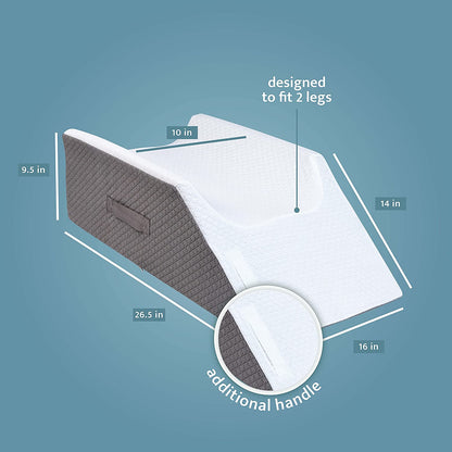 Deluxe Leg Elevation Pillow, Designed to fit 2 Legs,
