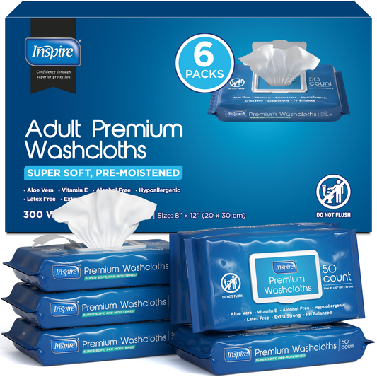 Inspire Adult Wash Cloths 300 Count
