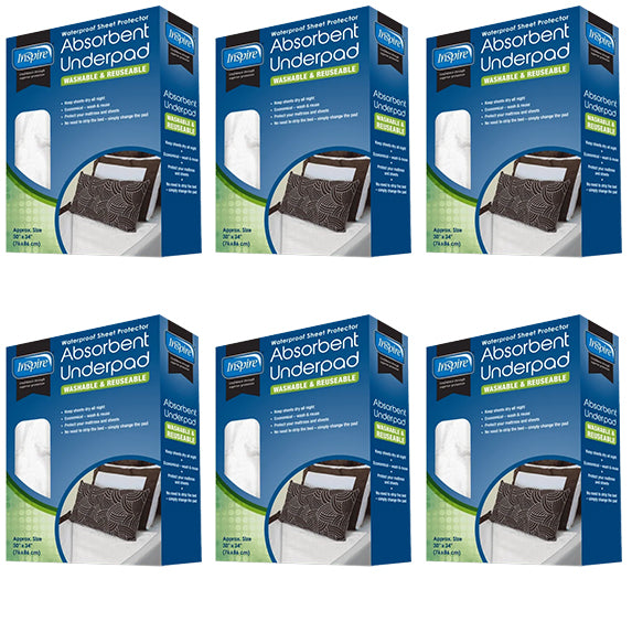 Inspire Washable Reusable Incontinence Underpad, 30 Inches X 34 Inches White