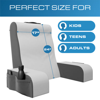 Kolbs Reading Pillow | Full Support for Comfort Solid Foam (Grey/White)
