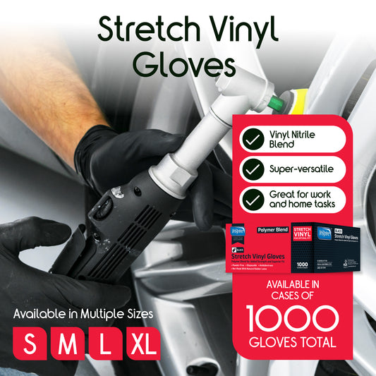 Inspire Black Vinyl Gloves Case of 1000