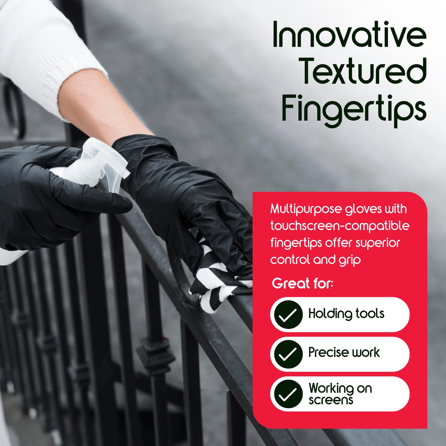 Inspire Black Vinyl Gloves Case of 1000