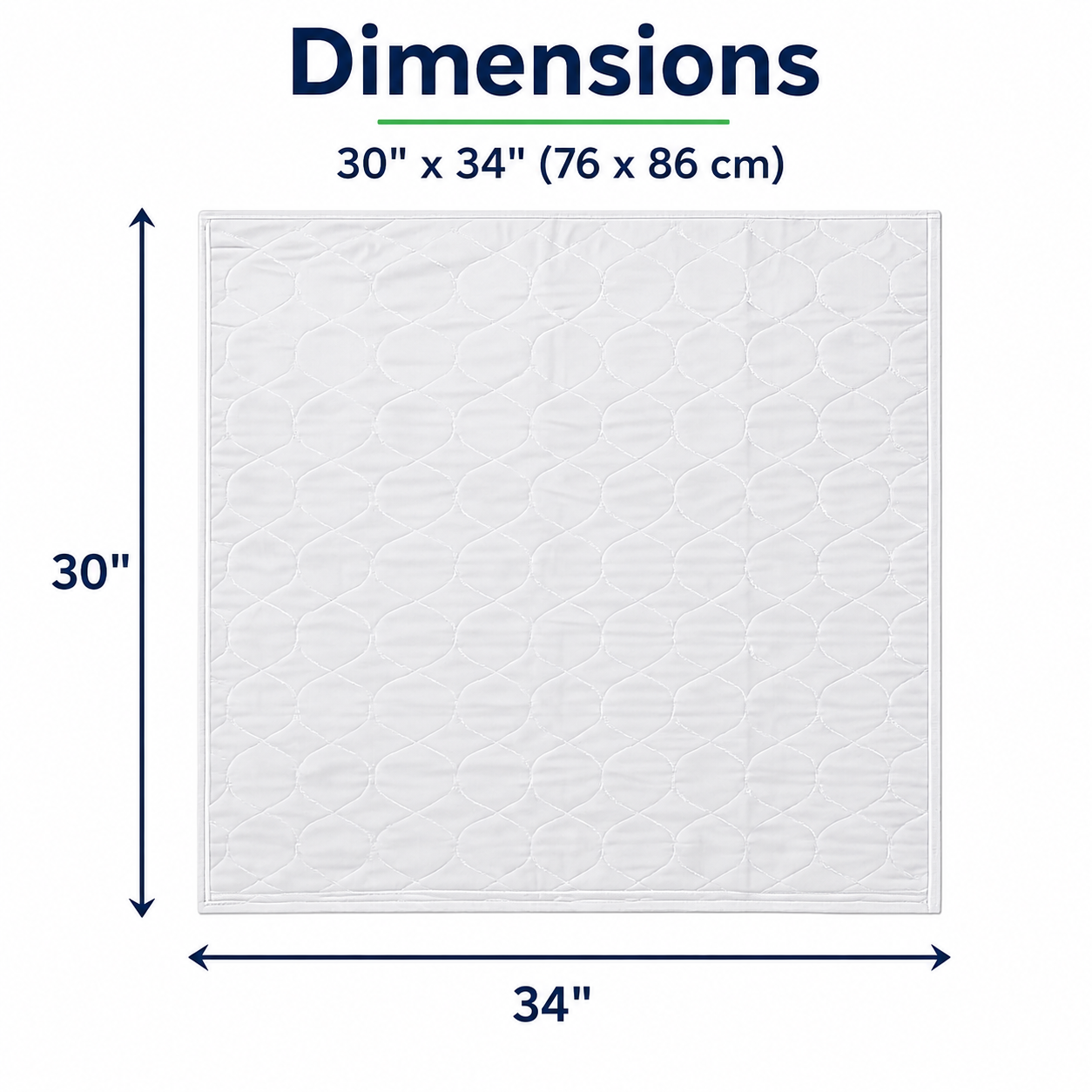 Inspire Washable Reusable Incontinence Underpad, 30 Inches X 34 Inches White
