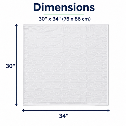 Inspire Washable Reusable Incontinence Underpad, 30 Inches X 34 Inches White