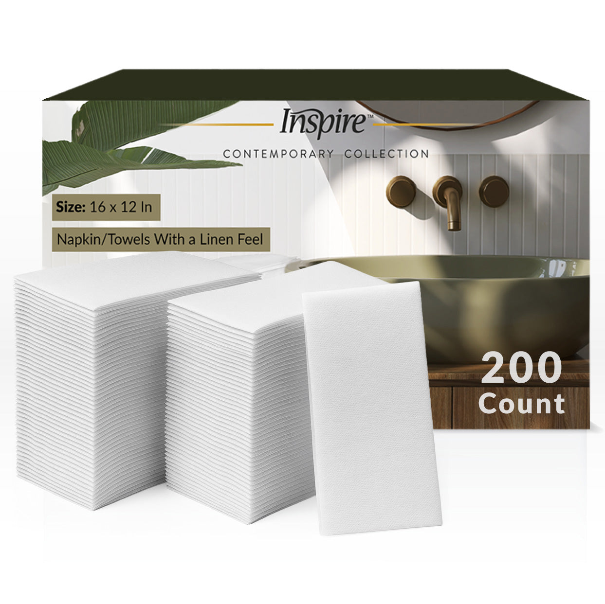 Inspire Linen Feel Disposable Napkins - 200 Ct.