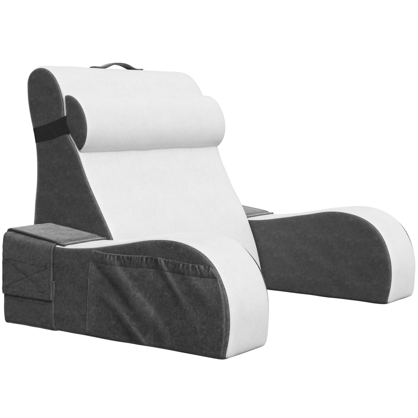 Kolbs Reading Pillow | Full Support for Comfort Solid Foam (Grey/White)