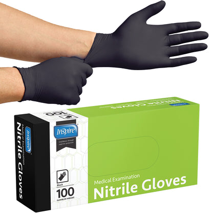 Inspire Black Nitrile Gloves 1000 Count