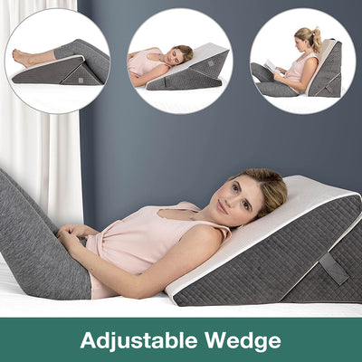 Adjustable Wedge Pillow For Reading And Improved Sleep Qaulity