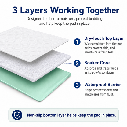 Inspire Washable Reusable Incontinence Underpad, 30 Inches X 34 Inches White