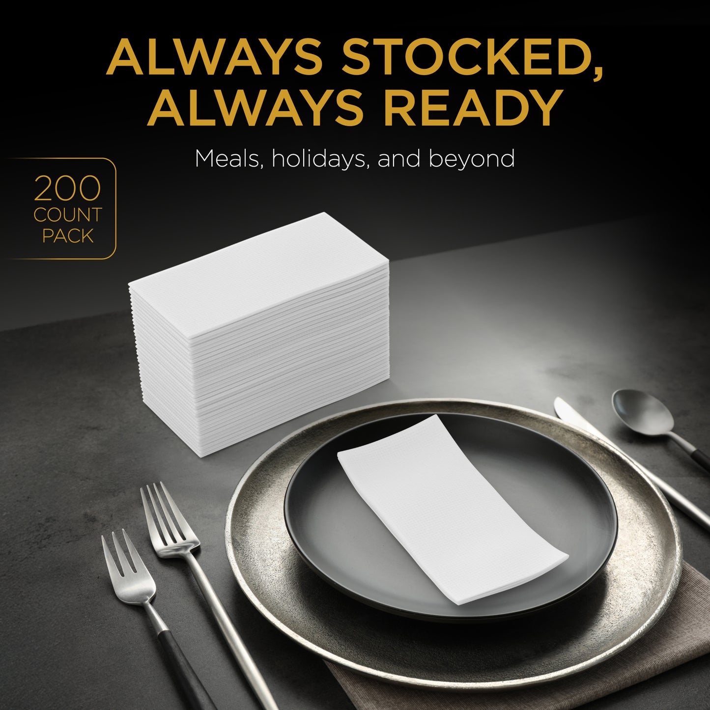 Inspire Linen Feel Disposable Napkins - 200 Ct.