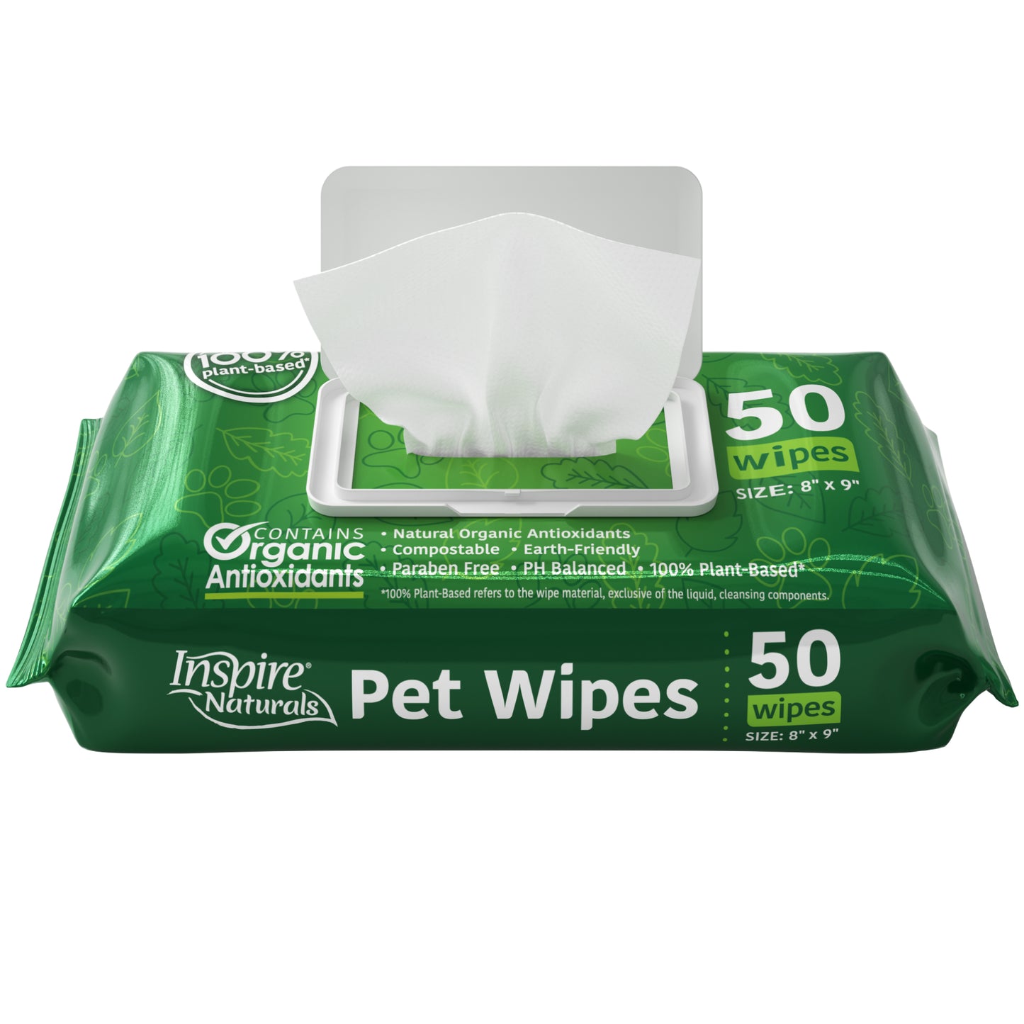 Inspire Naturals Pet Wipes 50 Count